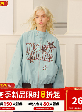 DONSMOKE星星贴布大logo夹克DSM美式复古怀旧街头感格纹星星外套