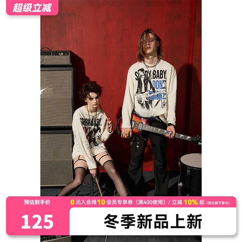 DSM X NANA正版联名人物人像乐队圆领男女同款秋薄款长袖卫衣