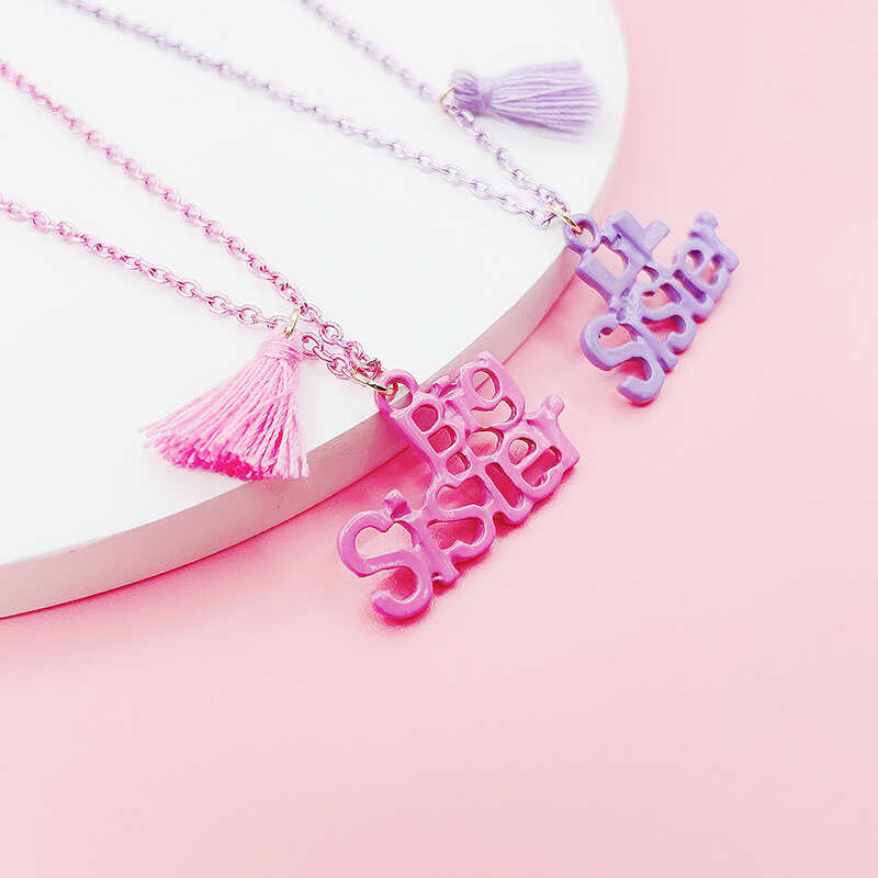 多巴胺粉紫大小姐妹闺蜜项链字母流苏设计学生友谊甜美毕业季礼物