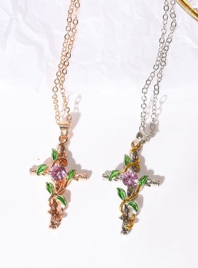 欧美新款创意十字架项链女