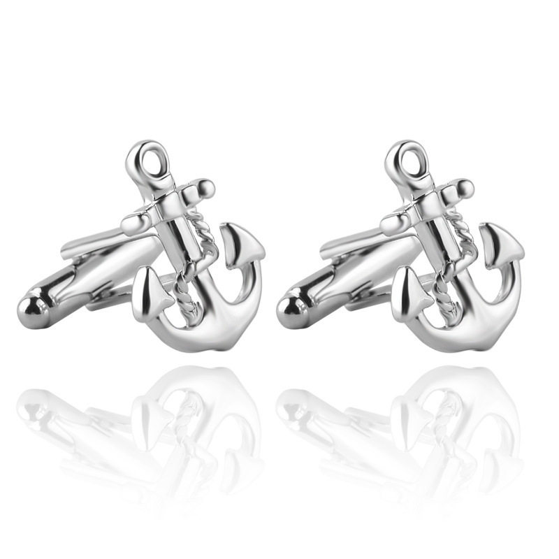MENS BUSINESS FRENCH ANCHOR RUDDER CUFFLINKS ACCESSORIES SIMPLE VERSATILE ALLOY CUFF BUTTONS HOST CUFF STUDS