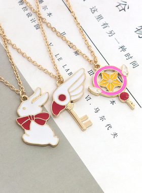 可爱卡通合金十字链女生吊坠项链