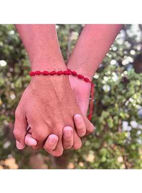 情侣礼物可调节编织手链红绳百搭