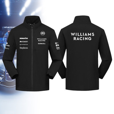 机车服定制威廉姆斯车队F1方程式赛车衣服男士立领运动冲锋衣外套