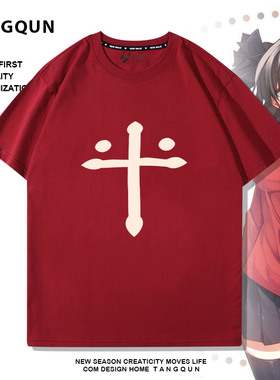 二次元卡通Fatestay night远坂凛周边同款cos服短袖T恤男夏季上衣