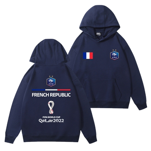 法国队姆巴佩世界杯周边纪念足球运动套头衫男休闲卫衣比赛训练服