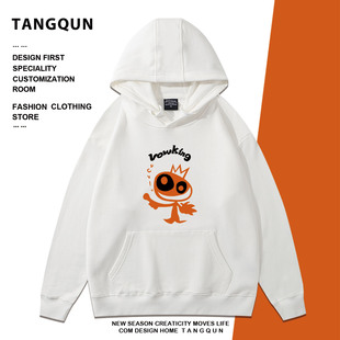 秋冬新款电影版寻秦记古天乐项少龙同款宽松印花外套男女连帽卫衣