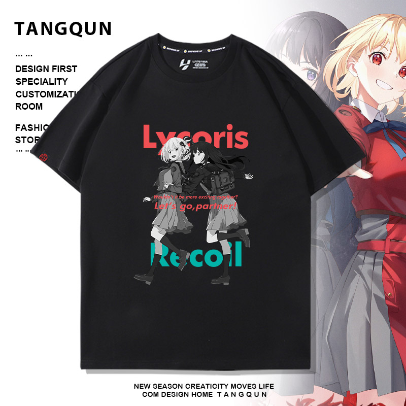 Lycoris Recoil莉可丽丝小岛秀夫同款短袖T恤千束泷奈周边上衣夏