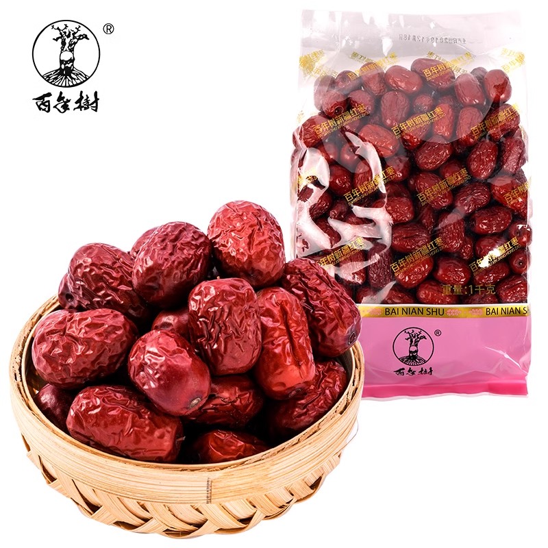 百年树新疆红枣4A大红枣一级灰枣蜜饯果干即食泡茶零食品