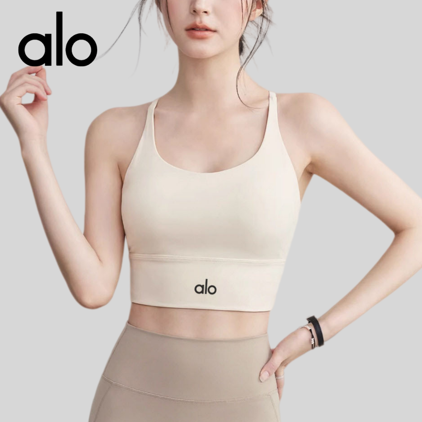 AIo 瑜伽背心女上衣带胸垫运动内衣普拉提绝美训练服套装健身吊带