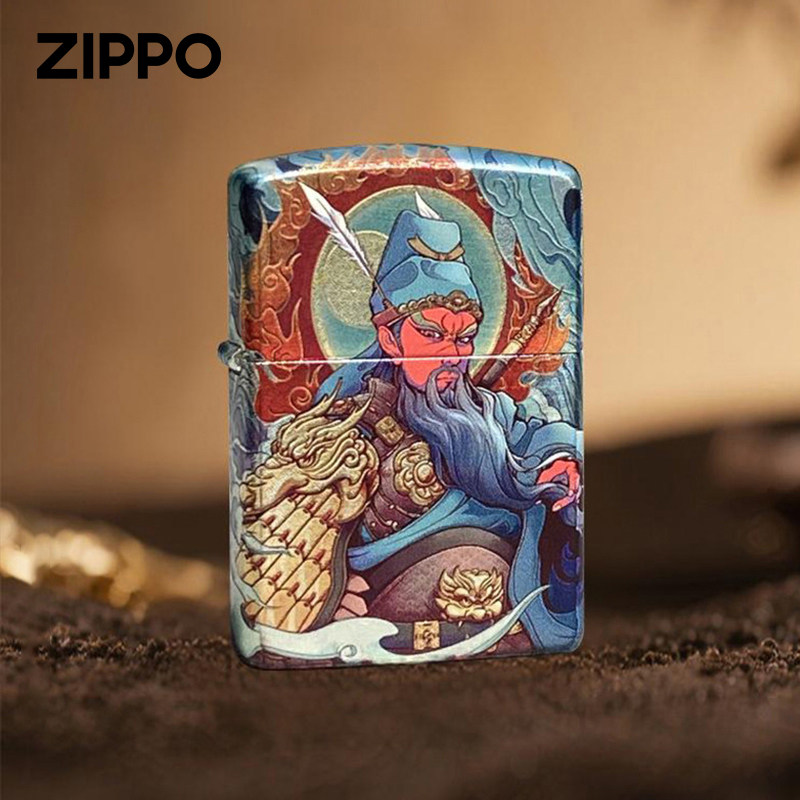 zippo打火机正品关羽云长官方旗舰防风煤油机生日礼物送男友