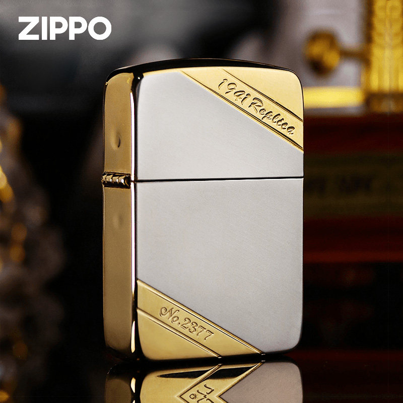 Zippo打火机限量双切正版防风煤油复刻镀色-送男友高档生日礼物