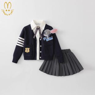朱迪兔子警官JK学院风套装女童连衣裙冬装疯狂动物城儿童服装衣服