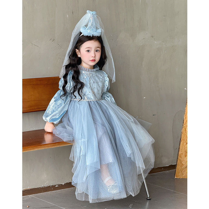 冰雪奇缘女童爱沙白雪艾莎公主裙春装春季儿童爱莎生日礼服连衣裙