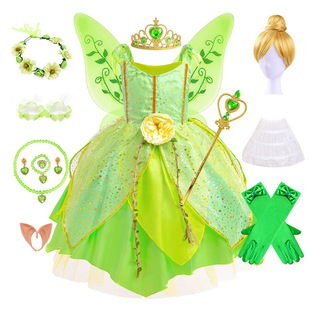 女童蒂安娜公主裙儿童小精灵小叮当cosplay六一角色扮演演出服装
