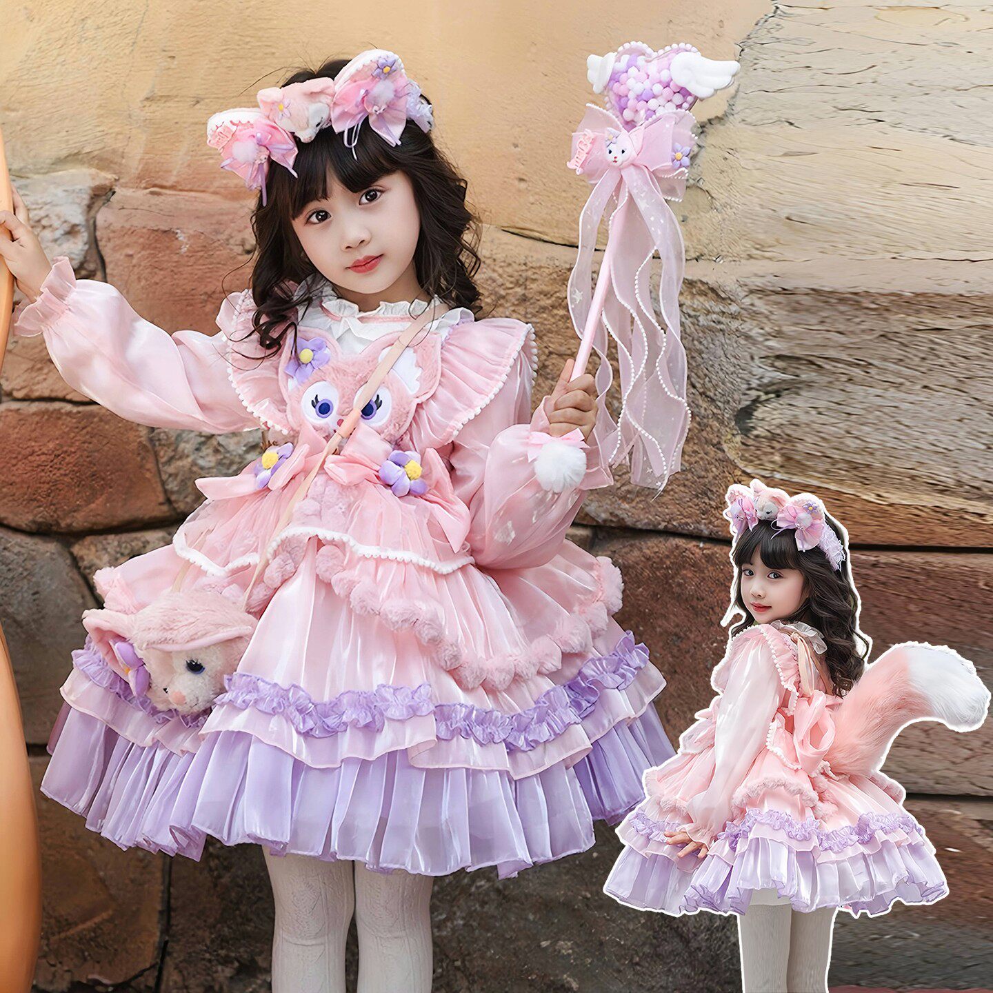 女童迪士尼艾莎玲娜贝儿公主裙生日春装儿童cosplay演出服装裙子