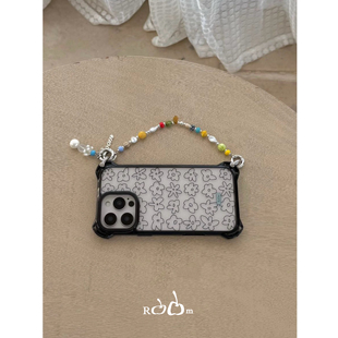 Theearthroom 四角防撞花花 黑线条版本 浅色手机的本命手机壳