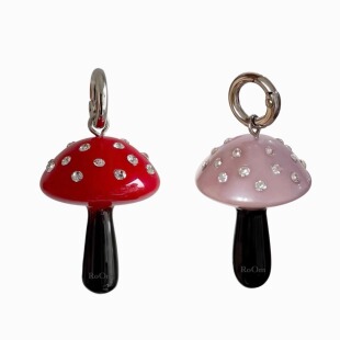 Theearthroom树脂镶钻蘑菇手机挂件 包包挂件 高级感手机挂件
