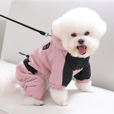 2025年新款狗狗衣服冬季加厚四脚衣中小型犬泰迪比熊可牵引保暖衣