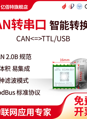 串口TTL转CAN2.0总线CANBUS双向透传通信模块ModBus开发板调试器