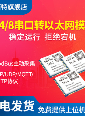 2/4/8多路串口转以太网模块RJ45转TTL透传Modbus边缘采集网关