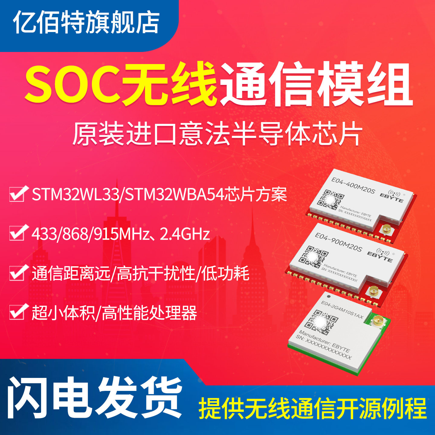 低功耗433/915M无线收发透传模块图片