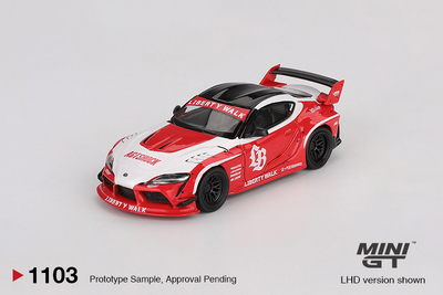 全款预售MINIGT#1103丰田supra LBWK套件 红白色1:64合金汽车模型