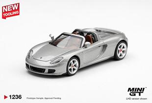 [V的预售]MINIGT 1:64 #1236 保时捷卡雷拉GT GT银 汽车模型