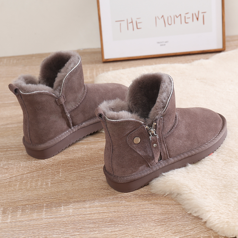 雪地靴女冬季短靴皮毛一体