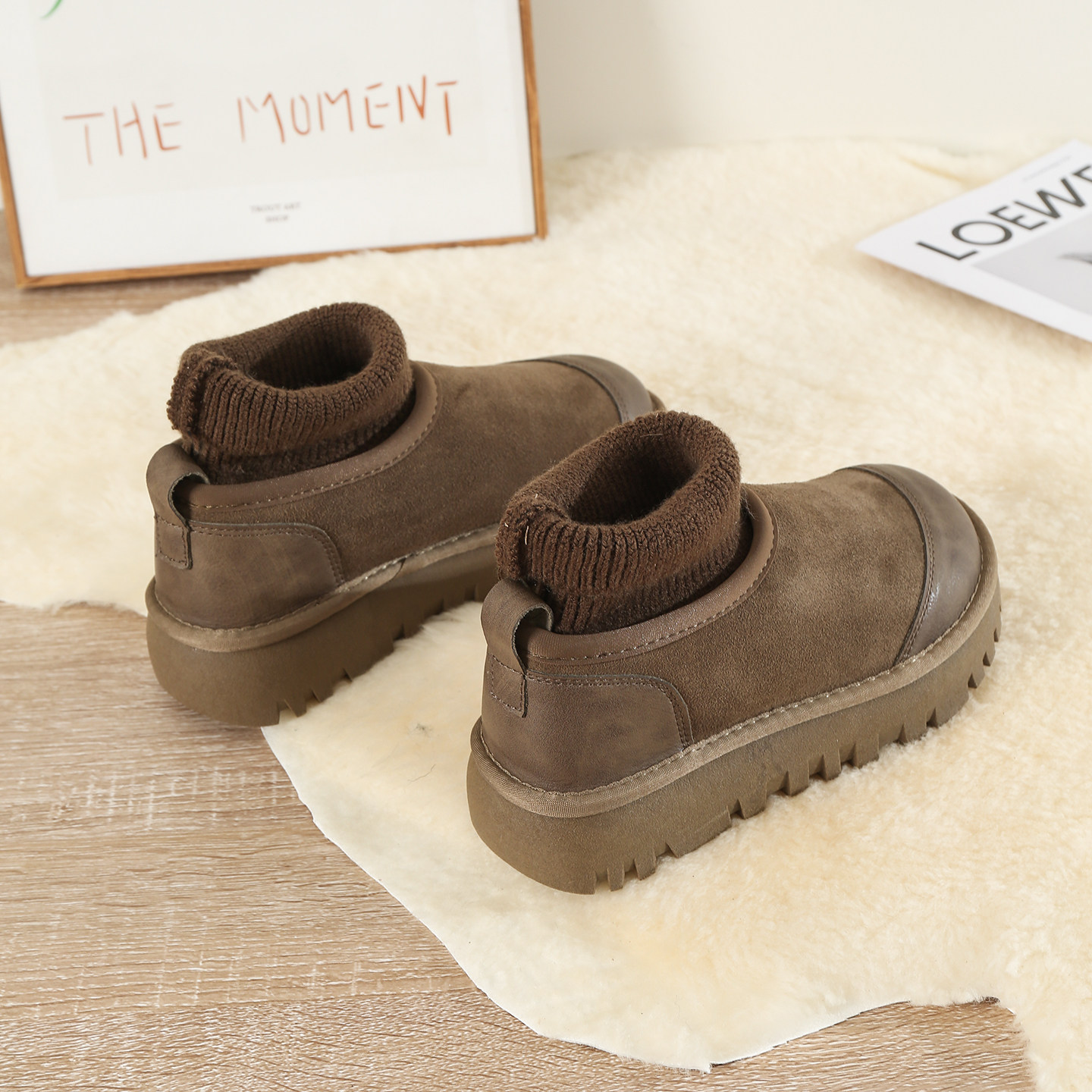 毛线口雪地靴女冬季2025新款短筒靴加绒加厚保暖防滑厚底羊毛棉鞋,女鞋,时尚雪地靴,淘宝优惠券,粉丝福利购,淘宝优惠卷