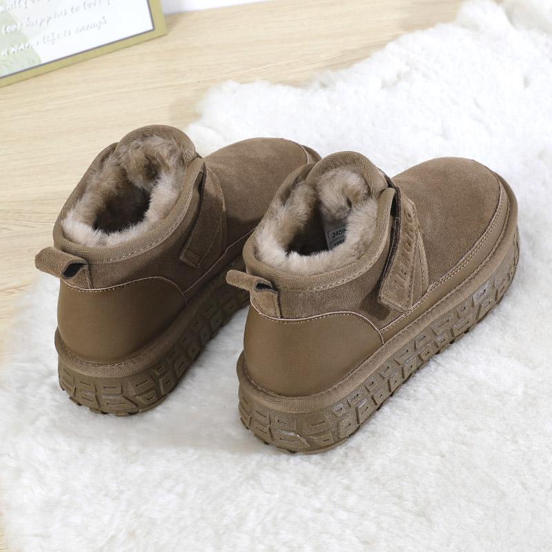 皮毛一体雪地靴短筒棉鞋冬季
