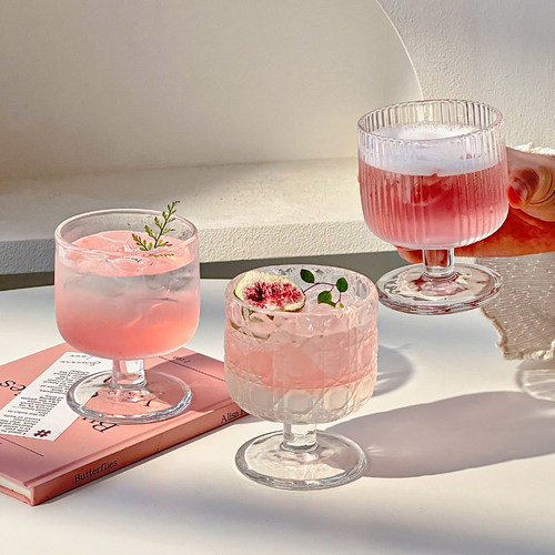 设计感高脚玻璃杯家用水杯高颜值