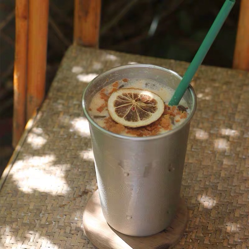 ins北歐風不銹鋼網泡冰拿鐵杯