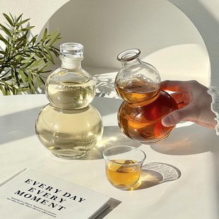 新中式 容器专用瓶子 葫芦玻璃密封罐空瓶高档精致自酿存酒泡酒分装