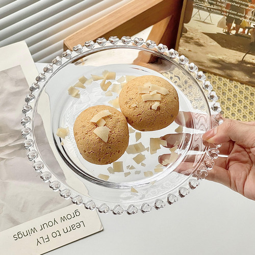 网红ins风复古爱心玻璃早餐盘