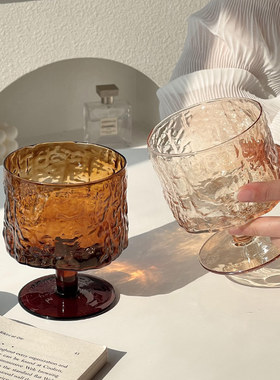 美拉德小众玻璃杯中古设计感酒杯