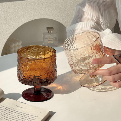 美拉德小众玻璃杯中古设计感酒杯