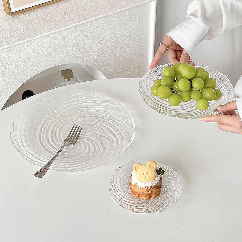 半刻田园风星云冰纹平盘