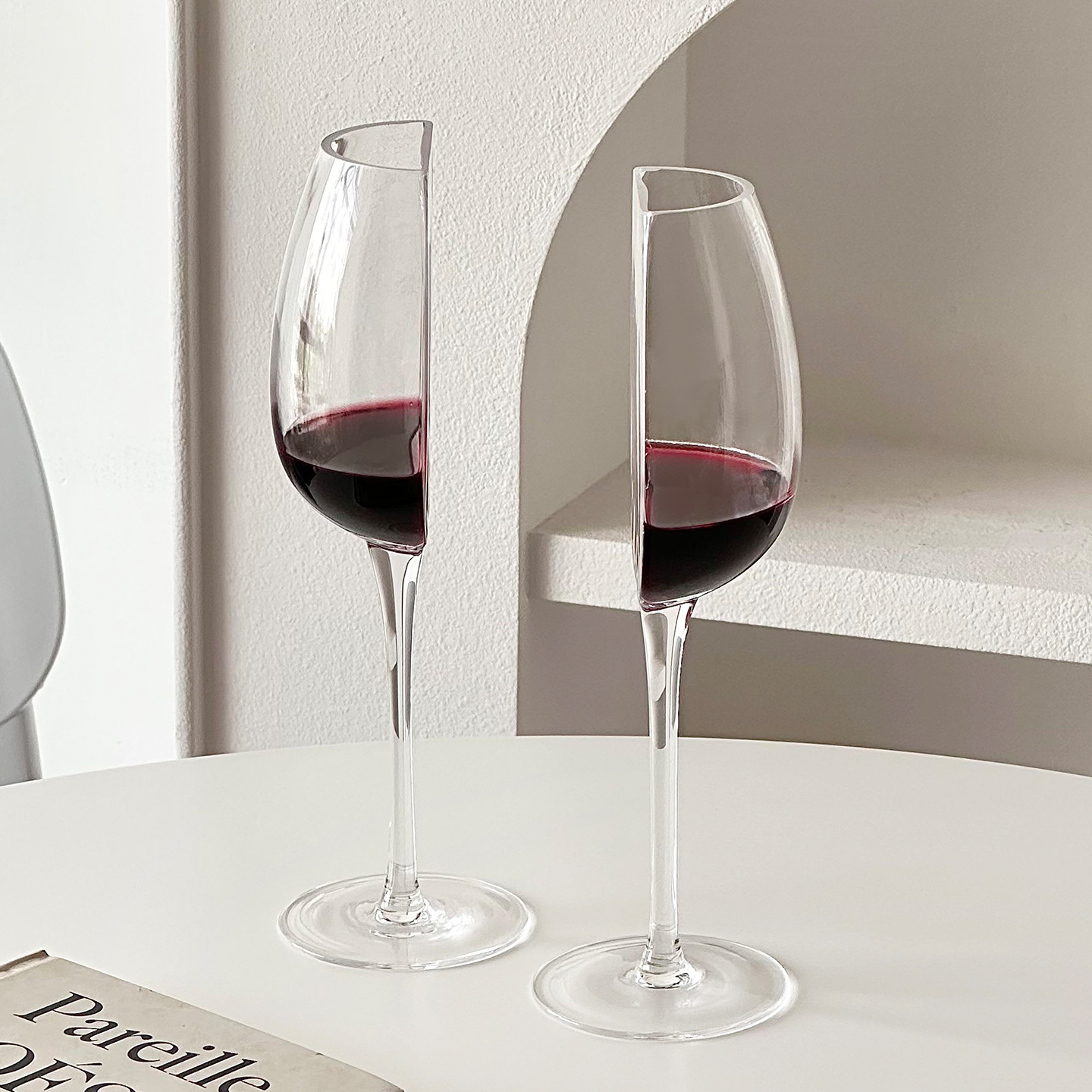 半杯红酒杯轻奢高档创意高脚杯