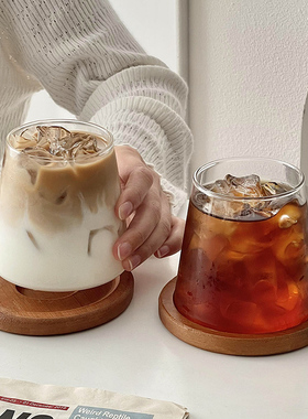 日式富士山杯高颜值家用耐高温简约透明冰美式牛奶咖啡杯玻璃杯子