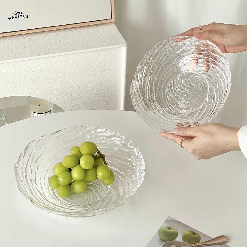 简约星云冰纹沙拉碗甜品玻璃碗家用客厅水果碗早餐碗冰粉碗点心盘,餐饮具,碗,淘宝优惠券,粉丝福利购,淘宝优惠卷