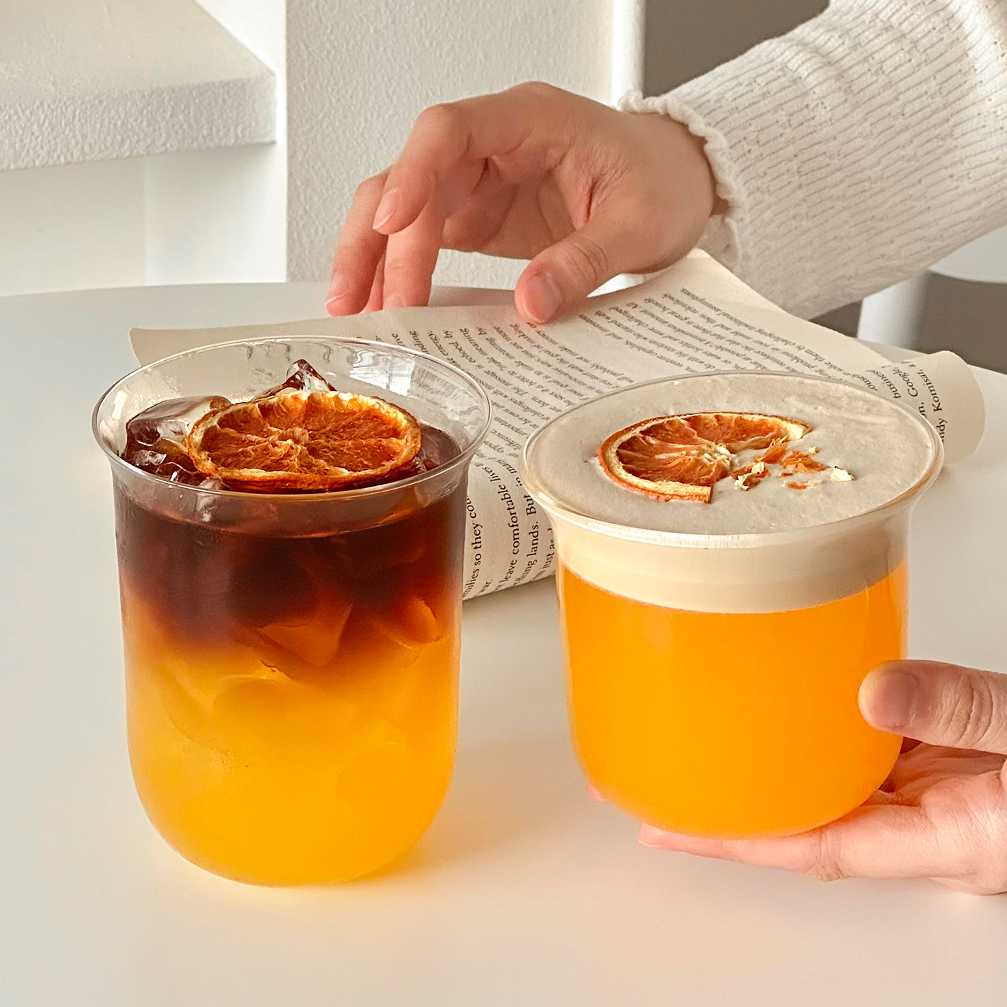 可爱阔口杯加大容量轻薄玻璃杯冷饮果汁气泡水奶茶杯果茶杯咖啡杯