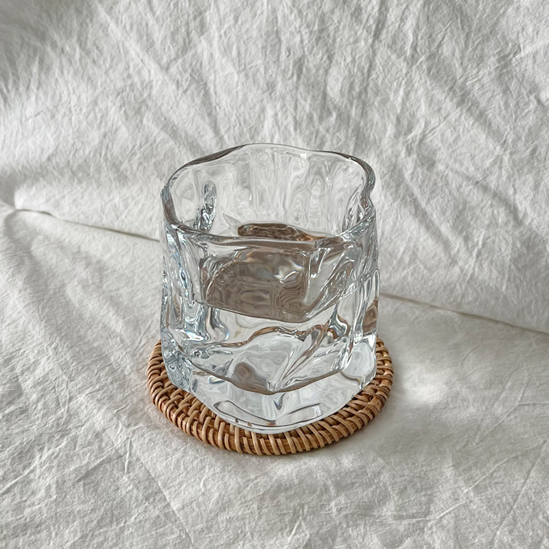 少女ins风日式玻璃杯小众设计威士忌酒杯高级感水杯啤酒杯咖啡杯
