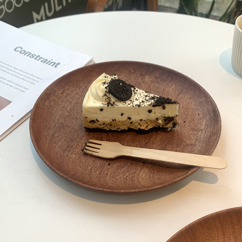 ins风木质托盘圆形日式茶盘