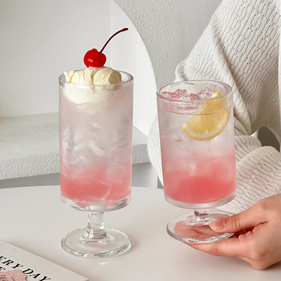 果汁高脚杯ins风高颜值奶昔杯