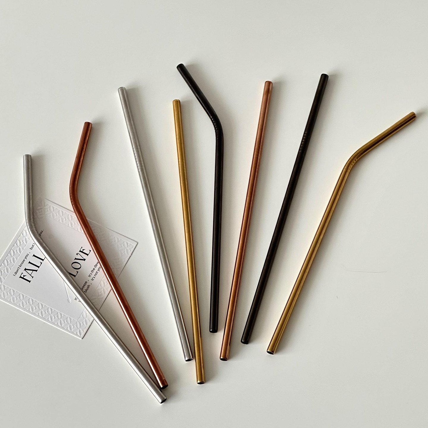 不锈钢吸管可重复使用杯子饮料水杯配件环保金属细吸管弯头饮管