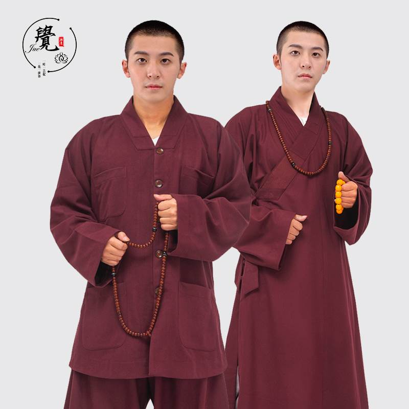 新款觉牌僧服冬款澳呢毛呢呢料和尚尼姑僧衣长褂大褂出家师父短褂