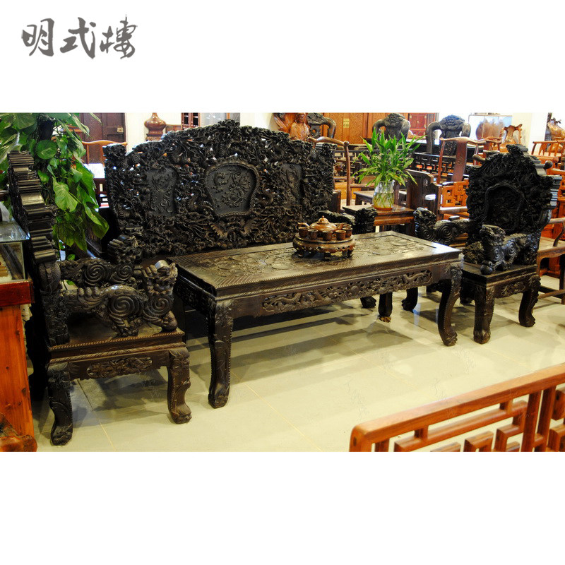 越南红木家具 红酸枝沙发交趾黄檀沙发 小宝鼎款(现货,B1339)