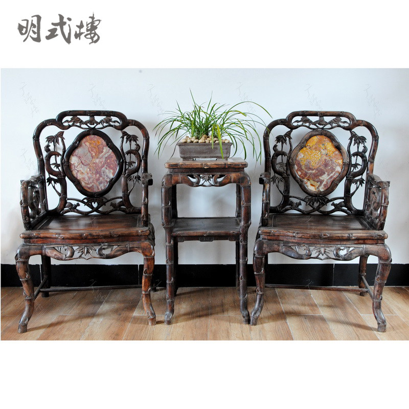 红木家具 红酸枝大师椅交趾黄檀竹节款太师椅扶手椅(现货,B1352)