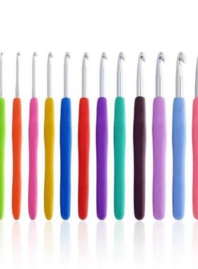 new1pc/14pcs 2mm-10mm Colorful Soft Plastic Crochet Hook Set